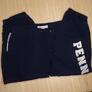 Penn State University Navy Blue Capri Sweatpants By E5 Medium